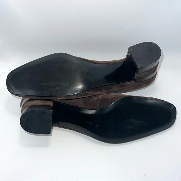Salvatore Ferragamo Brown Nero Suede Size 7.5 Oxford Heels - Picture 8 of 8